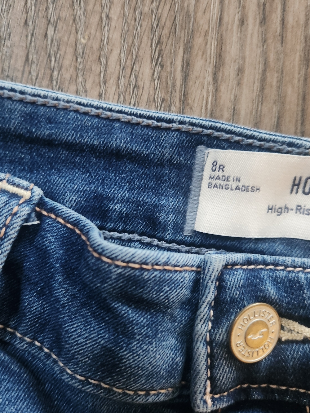 Hollister High-Rise Super Skinny W29 8R Ripped Dark Blue Jeans - Picture 4 of 6